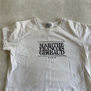 Marithe Francois Girbaud Vintage White Tee with Black Logo
